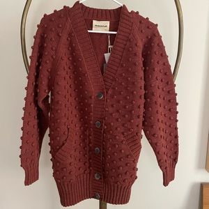 NWT Adult Misha & Puff Popcorn Cardigan in Cocoa Bean, size S